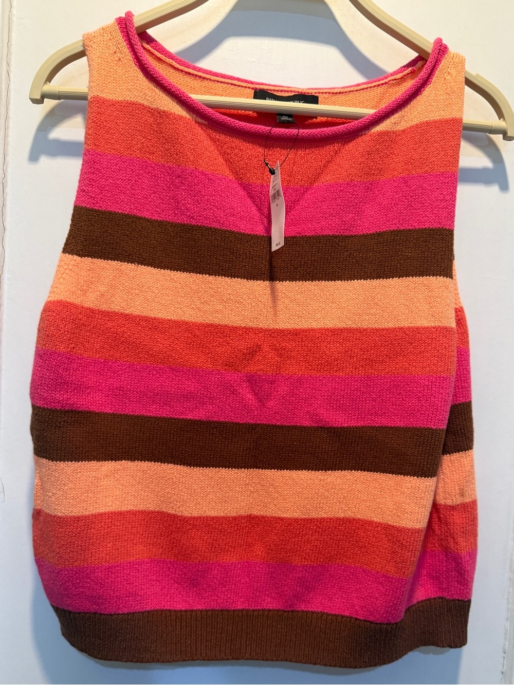 Banana Republic Striped Tank Top in Pink, Orange & Brown